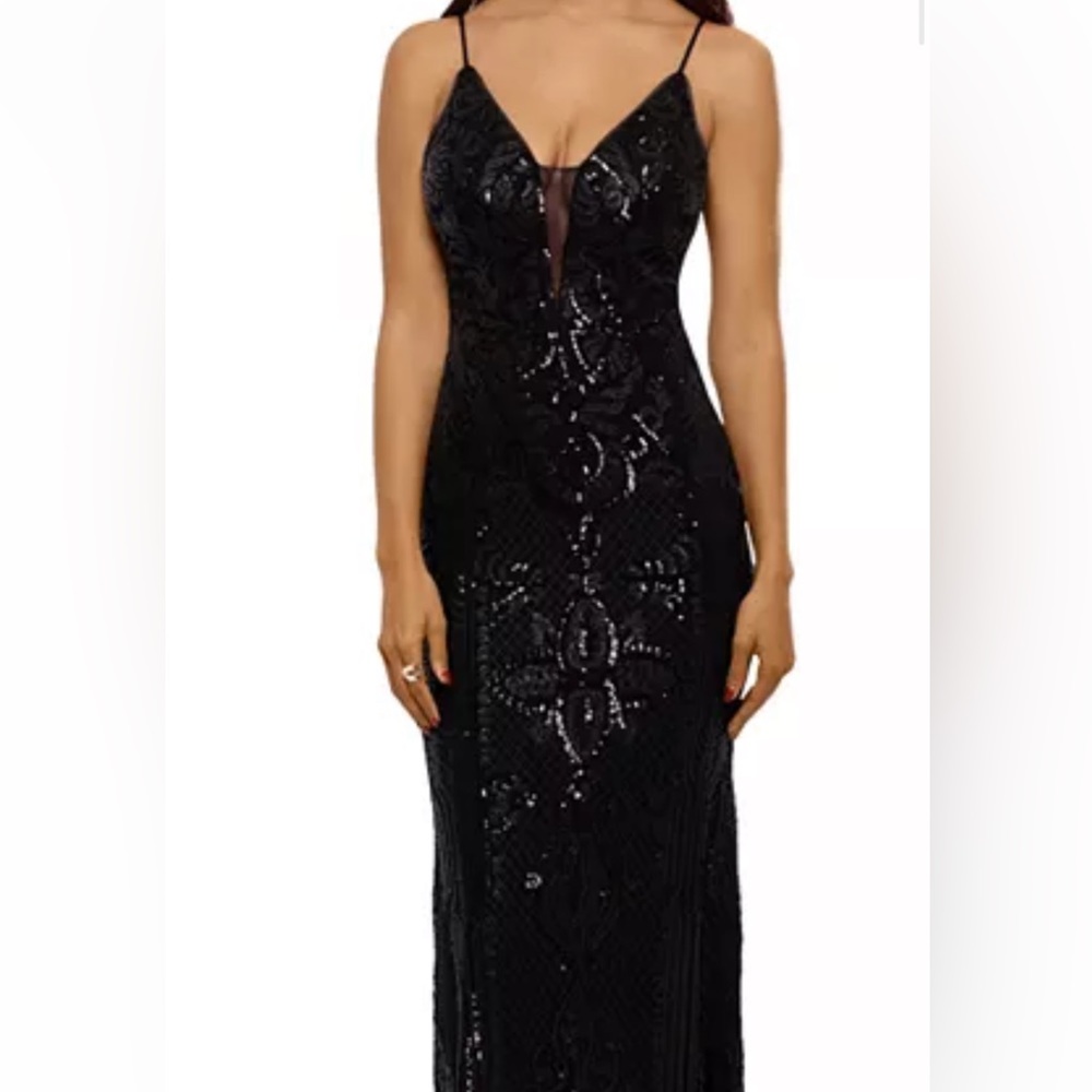 Sequin black Betsy & Adams gown